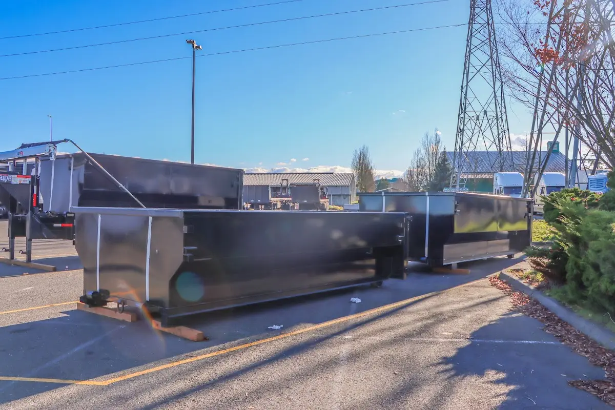 Roll-off dumpster ready for waste disposal at job site for Construction Dumpster Rental in West Haven-Sylvan